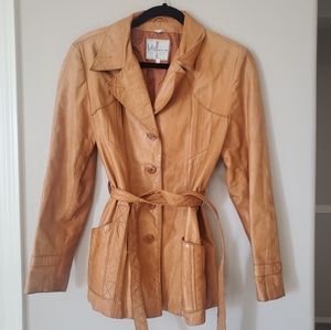 Wilson's Genuine Leather Belted Jacket Size 16